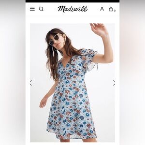 Madewell Open-Back Mini Dress in Wildflower Garden